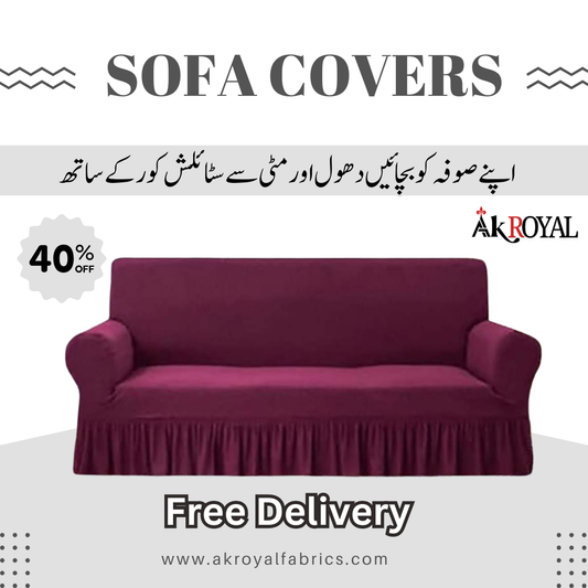Turkish Style Mesh Sofa Cover – Maroon