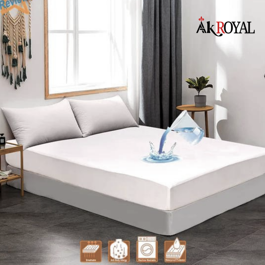 Terry 100% Waterproof Mattress Cover In White Color