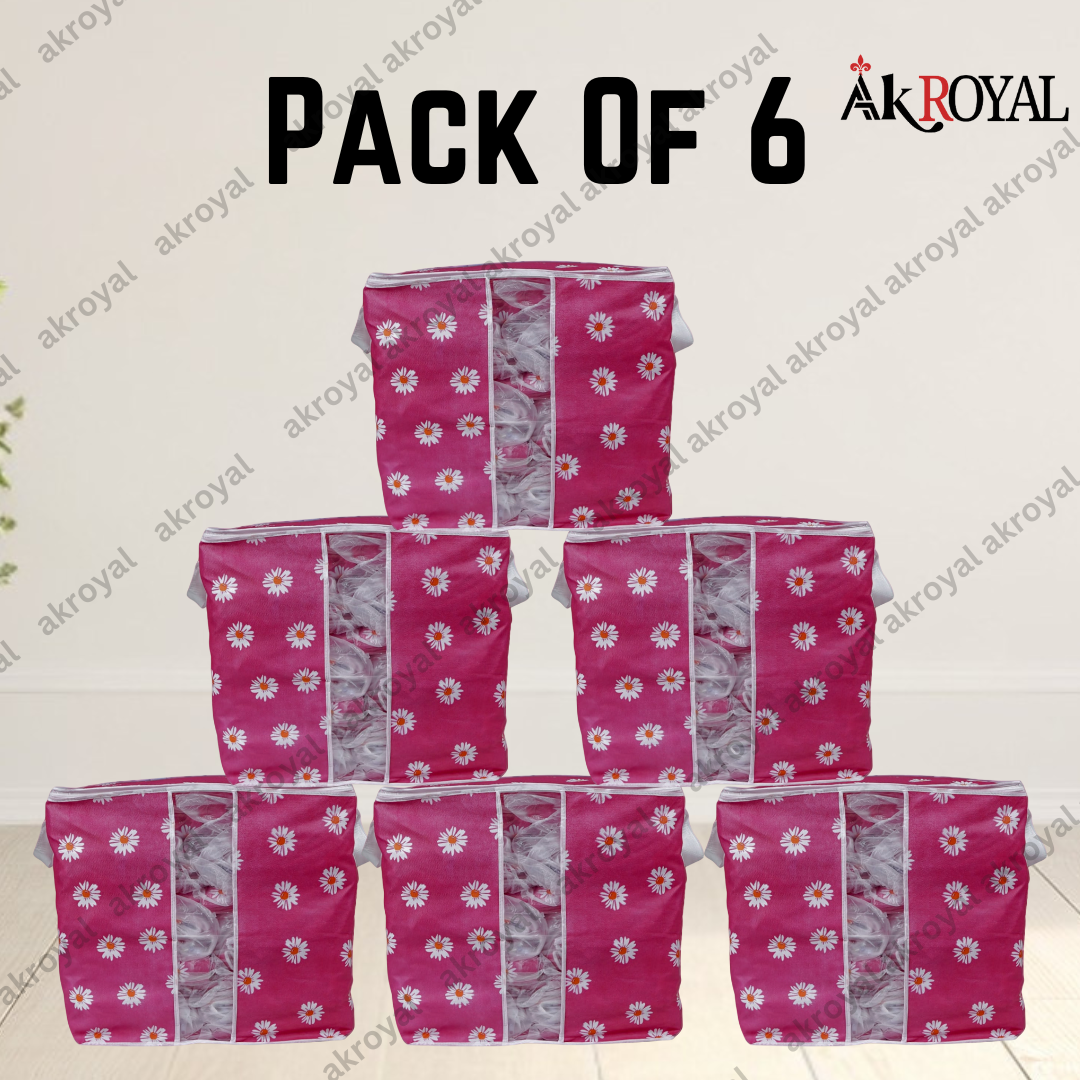 Durable Non-Woven Storage Organizer – Pink Floral Design
