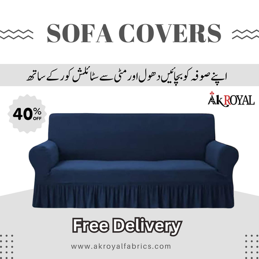 Turkish Style Mesh Sofa Cover – Navy Blue