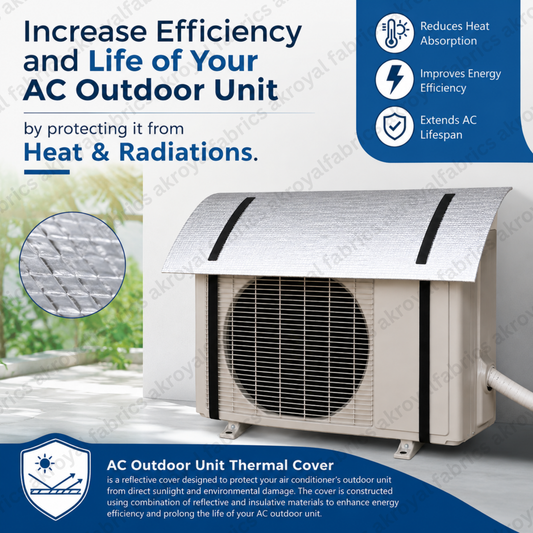 AC Outdoor Unit Thermal Cover | UV Resistant Reflective Heat Protection Cover for Air Conditioner Outdoor Unit
