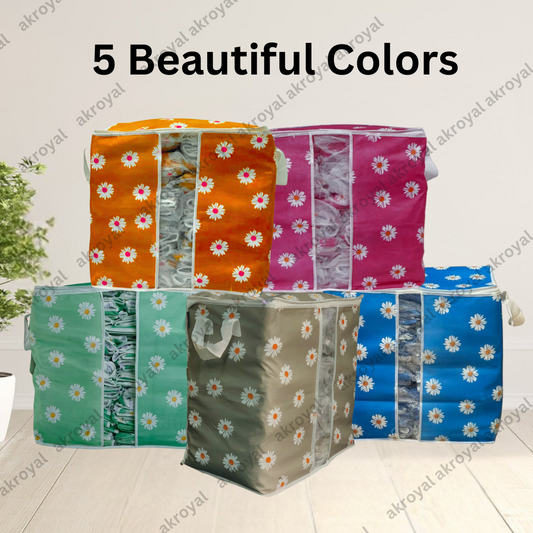 Durable Non-Woven Storage Organizer – Floral Design
