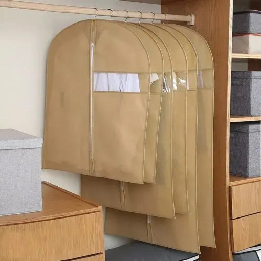 Dust Proof Non-Woven Zipper Suit & Coat Cover – Brown