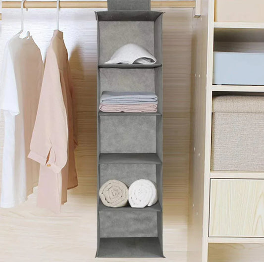 5 Layers Foldable Wardrobe Organizer | Hanging Closet Organizer