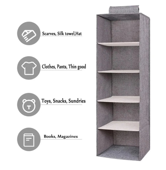 5 Layers Foldable Wardrobe Organizer | Hanging Closet Organizer