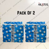 Durable Non-Woven Storage Organizer – Blue Floral Design