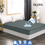 Terry 100% Waterproof Mattress Cover In Gray Color