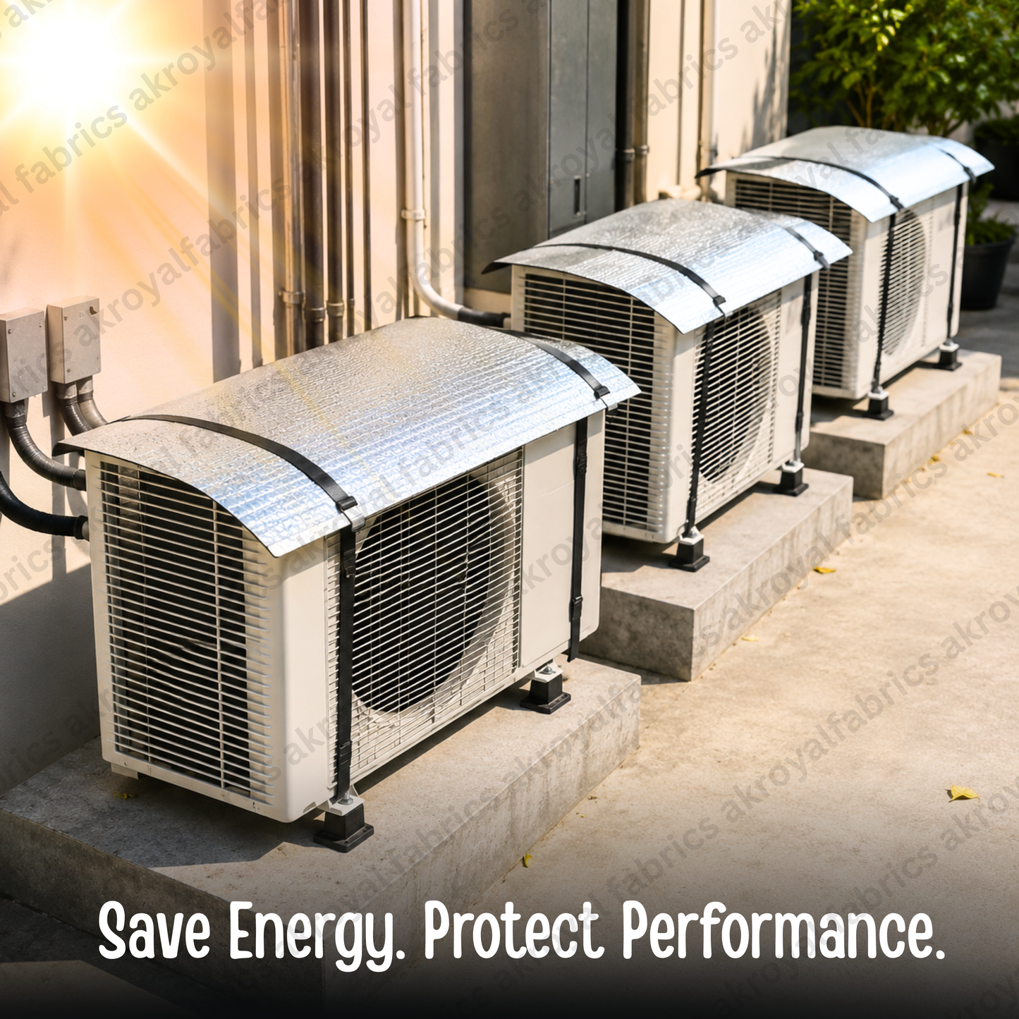 AC Outdoor Unit Thermal Cover | UV Resistant Reflective Heat Protection Cover for Air Conditioner Outdoor Unit