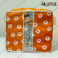 Durable Non-Woven Storage Organizer – Orange Floral Design